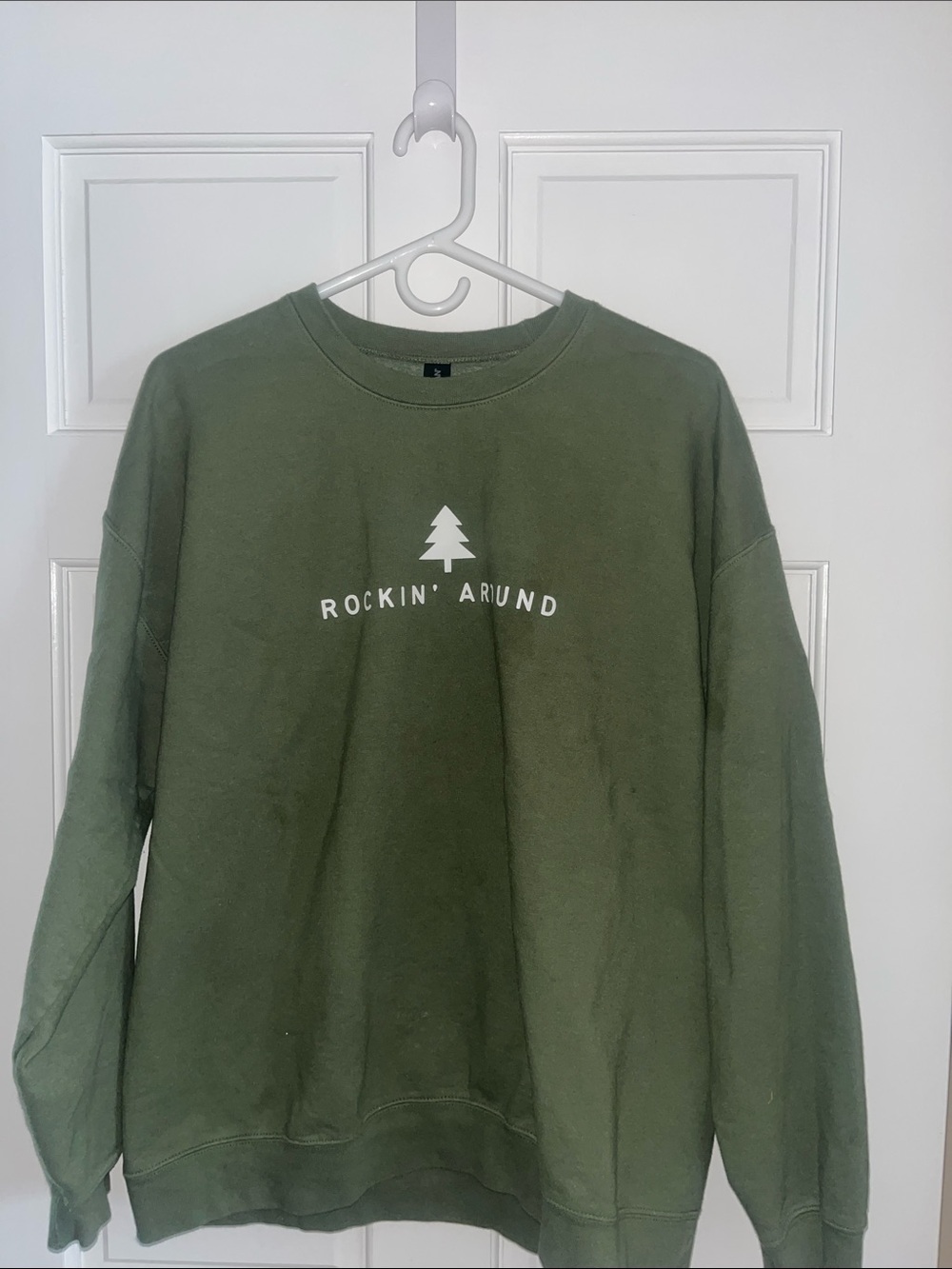 Olive Green 'Rockin' Around' Crewneck Sweatshirt